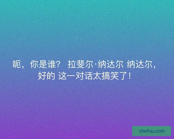 呃，你是谁？ 拉斐尔·纳达尔 纳达尔，好的 这一对话太搞笑了！